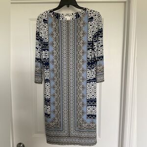 London Times Black and White 3/4 Sleeve Dress